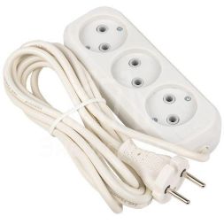 Удлинитель 3х3м без заземл. 10А IP20 Эксперт 2.2кВт ПВС 2х0.75 PROxima EKF UBA10-275-3-03