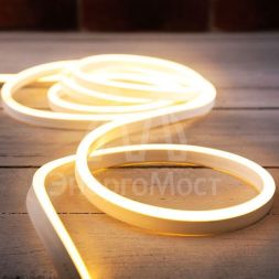 Шнур светодиодный гибкий неон SMD 8х16мм 120LED/м тепл. бел. 20м односторонний Neon-Night 131-008