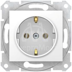 Механизм розетки 1-м СП Sedna 16А без шторок с заземл. быстрозажим. контакты бел. SchE SDN3001821