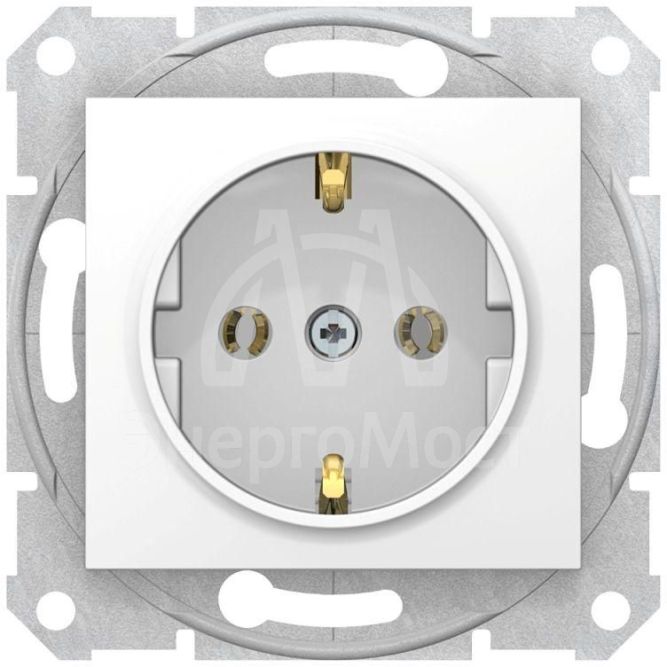 Механизм розетки 1-м СП Sedna 16А без шторок с заземл. быстрозажим. контакты бел. SchE SDN3001821