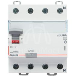 Выключатель диф. тока 4п 63А 30мА тип AC DX3 Leg 411704