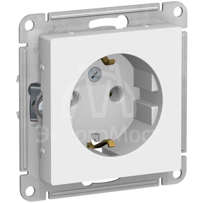Механизм розетки 1-м СП AtlasDesign 16А с заземл. бел. SchE ATN000143