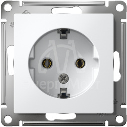 Механизм розетки 1-м СП AtlasDesign 16А с заземл. бел. SchE ATN000143