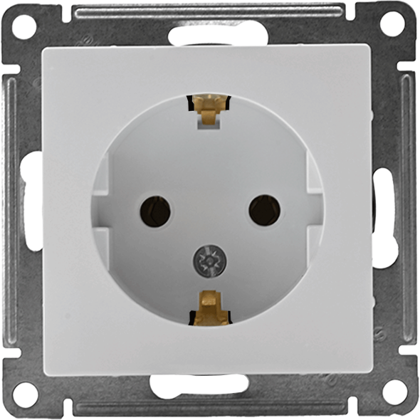 Механизм розетки 1-м СП AtlasDesign 16А с заземл. бел. SchE ATN000143