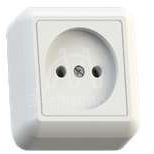 Розетка 1-м ОП Оптима 10А IP20 РА10-375 (в компл. с монтажной пластиной) без заземл. бел. Кунцево 8006
