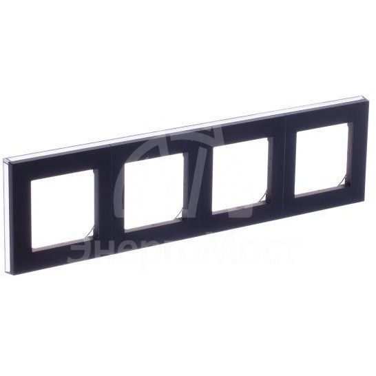 Рамка Levit 4п антрацит/дым. черн. ABB 2CHH015040A6063