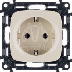 Механизм розетки 1-м СП Valena Allure 16А IP2X 250В 2К+З с лиц. панелью безвинт. зажимы сл. кость Leg 753821