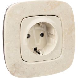 Механизм розетки 1-м СП Valena Allure 16А IP2X 250В 2К+З с лиц. панелью безвинт. зажимы сл. кость Leg 753821