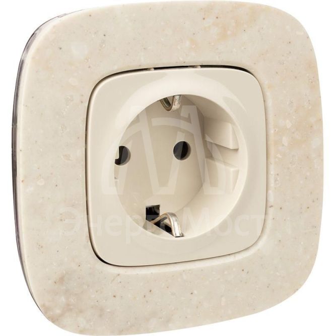 Механизм розетки 1-м СП Valena Allure 16А IP2X 250В 2К+З с лиц. панелью безвинт. зажимы сл. кость Leg 753821