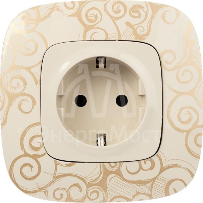 Механизм розетки 1-м СП Valena Allure 16А IP2X 250В 2К+З с лиц. панелью безвинт. зажимы сл. кость Leg 753821