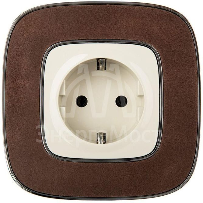 Механизм розетки 1-м СП Valena Allure 16А IP2X 250В 2К+З с лиц. панелью безвинт. зажимы сл. кость Leg 753821