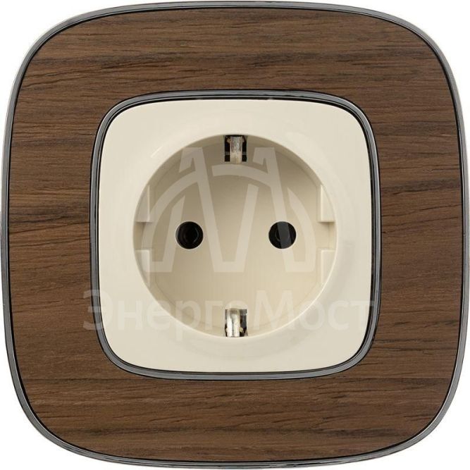 Механизм розетки 1-м СП Valena Allure 16А IP2X 250В 2К+З с лиц. панелью безвинт. зажимы сл. кость Leg 753821