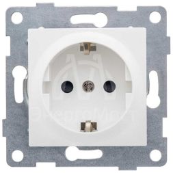 Розетка 1-м СП Ugra 16А 250В с заземл. защ. шторки механизм бел. GUSI С11Р4-001