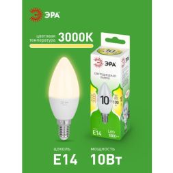 Лампа светодиодная GREEN LINE B35-10W-830-E14 GL 10Вт свеча 3000К свет тепл. E14 Эра Б0067108