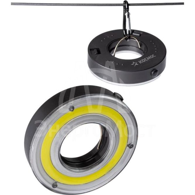 Фонарь кемпинговый походный 5ВтCOBLED 3xAAА корпус ABS-пластик карабин КОСМОС KOC601B