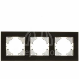 Рамка 3-местн. Ugra стекло черн. GUSI С1130-031