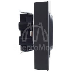 Розетка 2-м СП BRITE РСш12-3-БрГ 16А в сборе с заземл. защ. шторки графит IEK BR-R24-16-K53-F