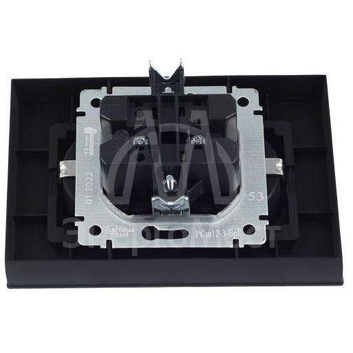 Розетка 2-м СП BRITE РСш12-3-БрГ 16А в сборе с заземл. защ. шторки графит IEK BR-R24-16-K53-F