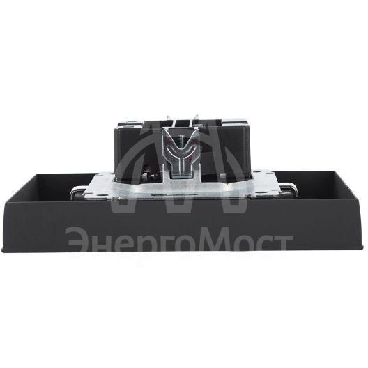 Розетка 2-м СП BRITE РСш12-3-БрГ 16А в сборе с заземл. защ. шторки графит IEK BR-R24-16-K53-F