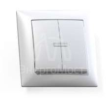 Выключатель 2-кл. СП Селена 10А IP20 С510-397 с индикацией бел. Кунцево 8104