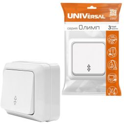 Выключатель проходной 1-кл. ОП Олимп 10А IP20 бел. UNIVersal О0025