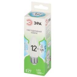 Лампа светодиодная GREEN LINE B35-12W-840-E27 GL 12Вт свеча 4000К яркий свет бел. E27 Эра Б0067141