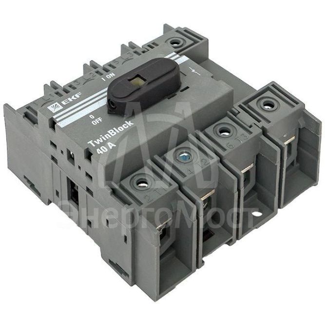 Рубильник 4п 40А с рукояткой управления для прямой установки TwinBlock EKF tb-40-4p-f