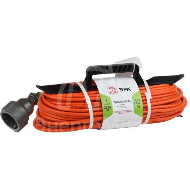 Удлинитель-шнур на рамке 1х40м с заземл. 16А IP20 UFx-1e-3х1.5-40m ПВС 3х1.5 Эра Б0046813