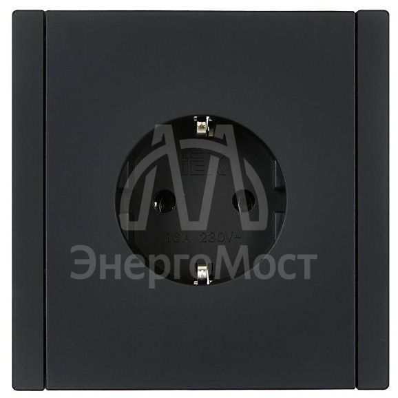 Розетка СП FORTE&amp;amp;PIANO FP116 16А с заземл. без защ. шторок винт. крепл. черн. IEK FP-R11-16-K02