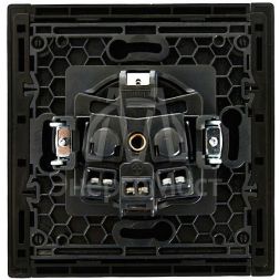 Розетка СП FORTE&PIANO FP116 16А с заземл. без защ. шторок винт. крепл. черн. IEK FP-R11-16-K02