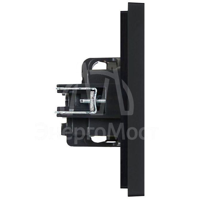 Розетка СП FORTE&amp;amp;PIANO FP116 16А с заземл. без защ. шторок винт. крепл. черн. IEK FP-R11-16-K02