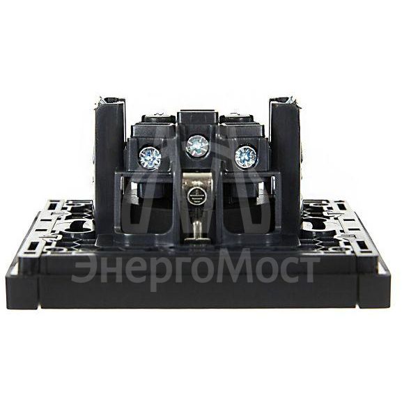 Розетка СП FORTE&amp;amp;PIANO FP116 16А с заземл. без защ. шторок винт. крепл. черн. IEK FP-R11-16-K02