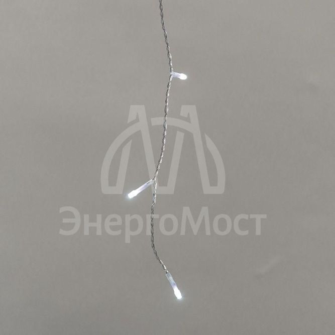 Гирлянда светодиодная &amp;quot;Айсикл&amp;quot; (бахрома) 5х0.6м с эффектом мерцания прозр. провод IP44 230В диоды бел. 112 LED Neon-Night 255-525