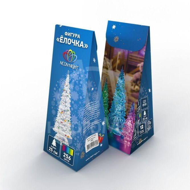 Фигура светодиод. &amp;quot;Елочка&amp;quot; (батарейки 3хAA в компл.) 1LED 25см RGB 4.5B IP20 NEON-NIGHT 513-024