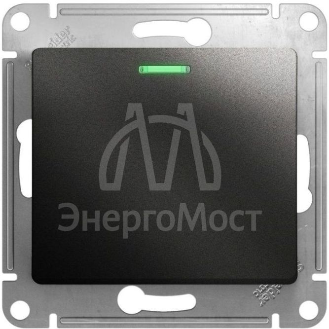 Механизм переключателя проходного 1-кл. СП Glossa 10А IP20 (сх. 6а) 10AX с подсветкой антрацит SchE GSL000763