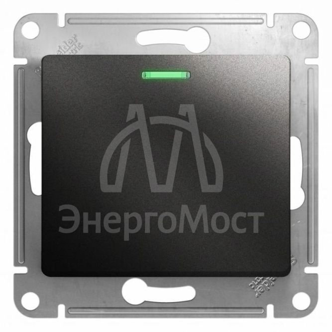 Механизм переключателя проходного 1-кл. СП Glossa 10А IP20 (сх. 6а) 10AX с подсветкой антрацит SchE GSL000763
