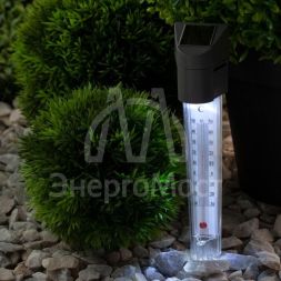 Светильник-градусник садовый ERATR024-02 33см солнечная батарея сталь пластик сер. ЭРА Б0038503