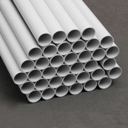 Труба гладкая ПВХ жесткая легкая d25мм сер. (дл.3м) TOKOV ELECTRIC TKE-THG-PVC-25-3-C06