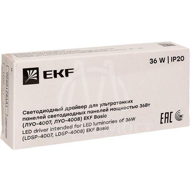 Аппарат электронный пускорегулирующий (ЭПРА) ДСПВ-4008 36Вт для светодиод. панелей (драйвер) Basic EKF LDSP-4008-36