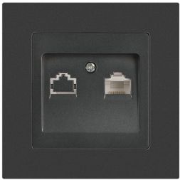 Розетка компьютерная 1-м СП Accent 6-303-07 RJ45 IP20 графит Intro Б0063638