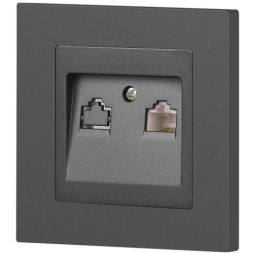 Розетка компьютерная 1-м СП Accent 6-303-07 RJ45 IP20 графит Intro Б0063638