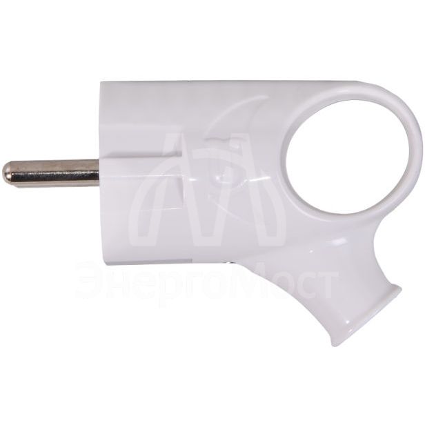 Вилка угловая с ушком с/з, белая 16А 250В Вихрь