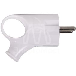 Вилка угловая с ушком с/з, белая 16А 250В Вихрь