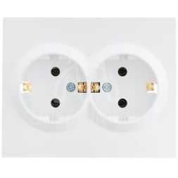 Розетка 2-м СП VESNA с заземл. ПБТ бел. LEZARD 742-0200-127B