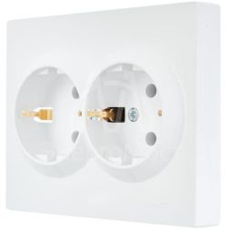 Розетка 2-м СП VESNA с заземл. ПБТ бел. LEZARD 742-0200-127B