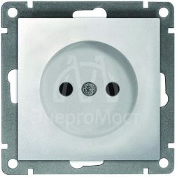 Розетка 1-м СП Афина 16А IP20 без заземл. механизм серебр. Universal A0022-S