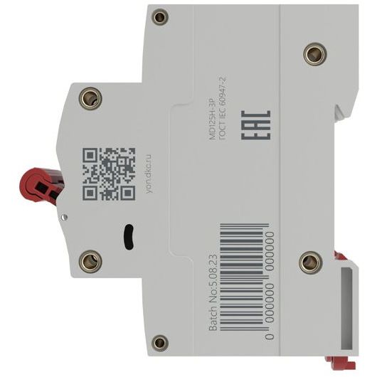 Выключатель автоматический модульный max типа MD125H 10кА 3п D 80А YON MD125H-3PD80
