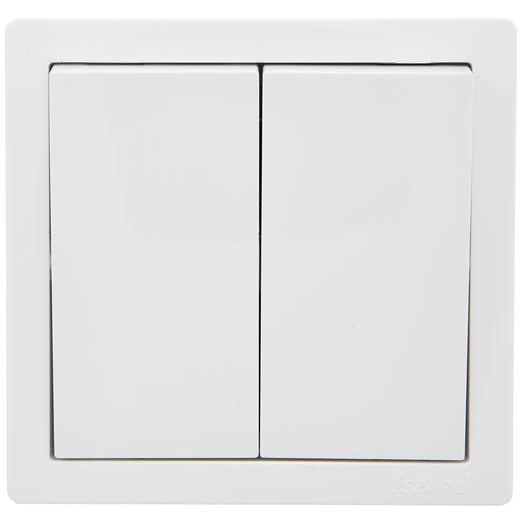 Выключатель 2-клав. LETO бел. LEZARD 752-0200-101
