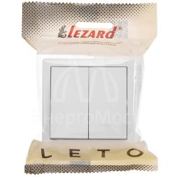Выключатель 2-клав. LETO бел. LEZARD 752-0200-101