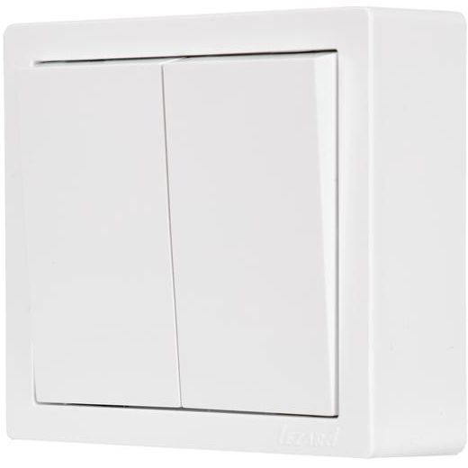 Выключатель 2-клав. LETO бел. LEZARD 752-0200-101